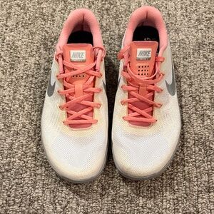 Nike Women's Pink and White Sneakers